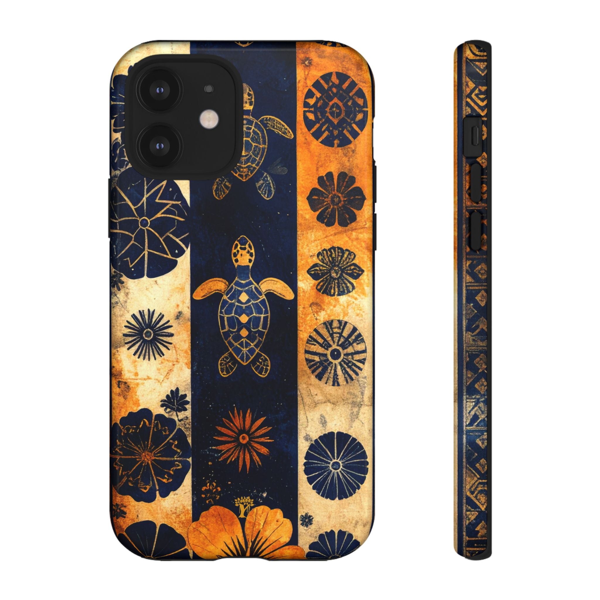Tapa Pua Lehua Honu Tough Case for iPhone iPhone 12 Glossy The Local Banyan
