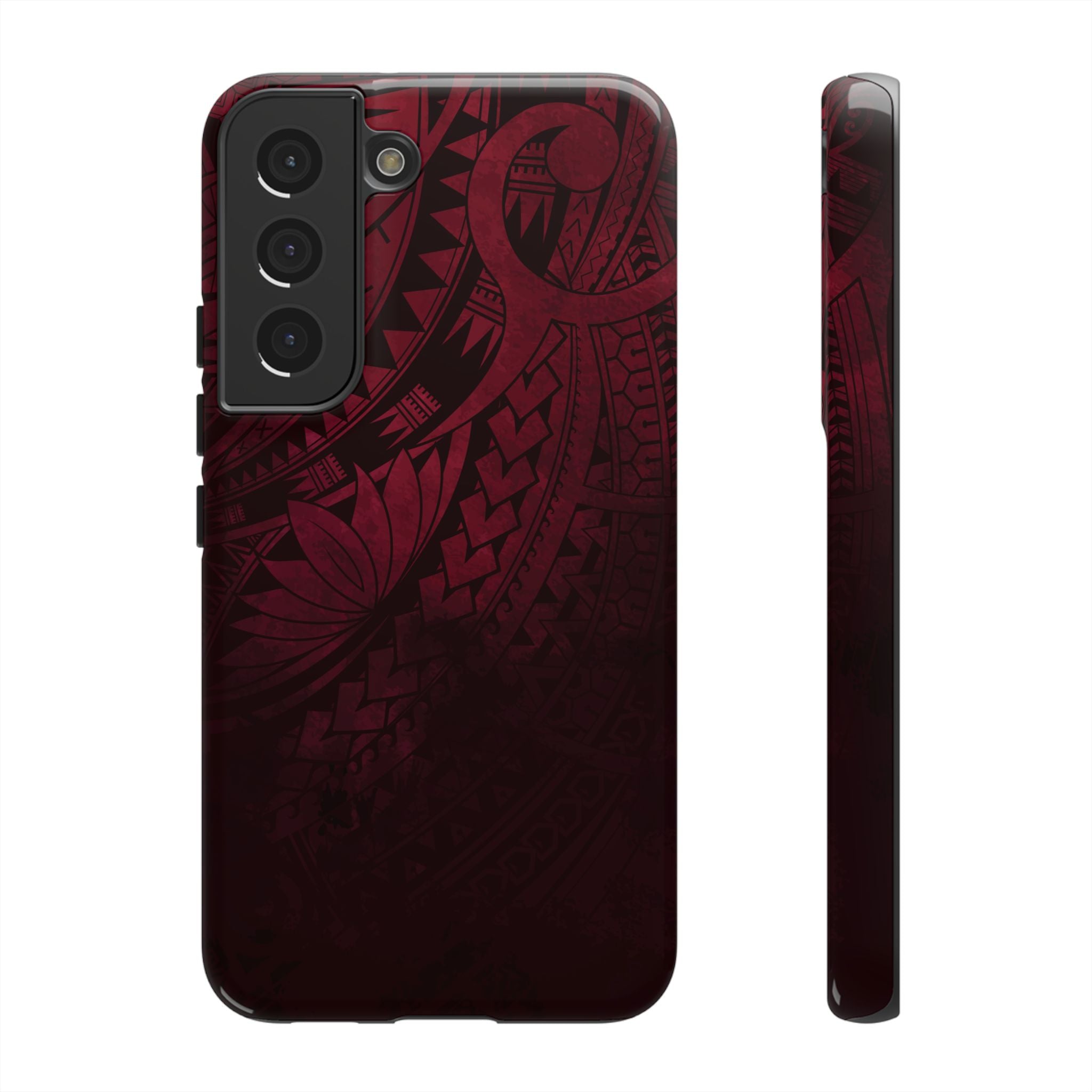 Eternal Ember Tough Samsung Galaxy Case Samsung Galaxy S22 Glossy - Hawaiian Red Tribal Polynesian Design - The Local Banyan