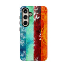 Woman holding Island Vibes Tough Samsung Galaxy Case - Hawaiian Colorful Tropical Floral Design - The Local Banyan