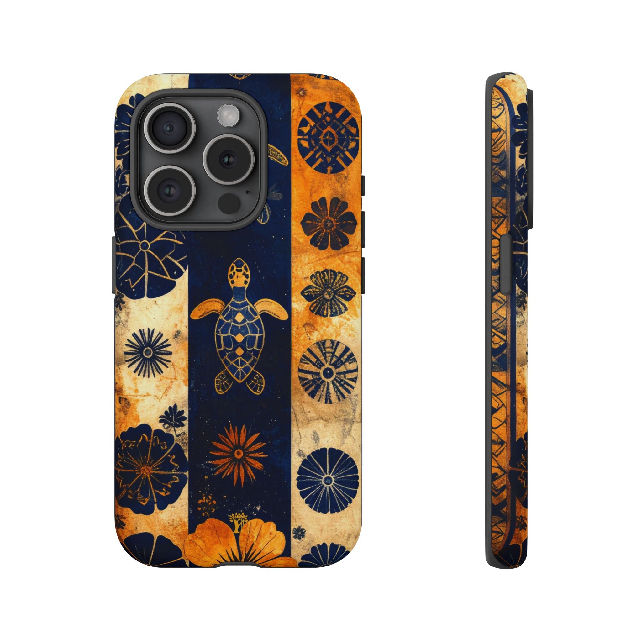 Tapa Pua Lehua Honu Tough Case for iPhone iPhone 15 Pro Matte The Local Banyan