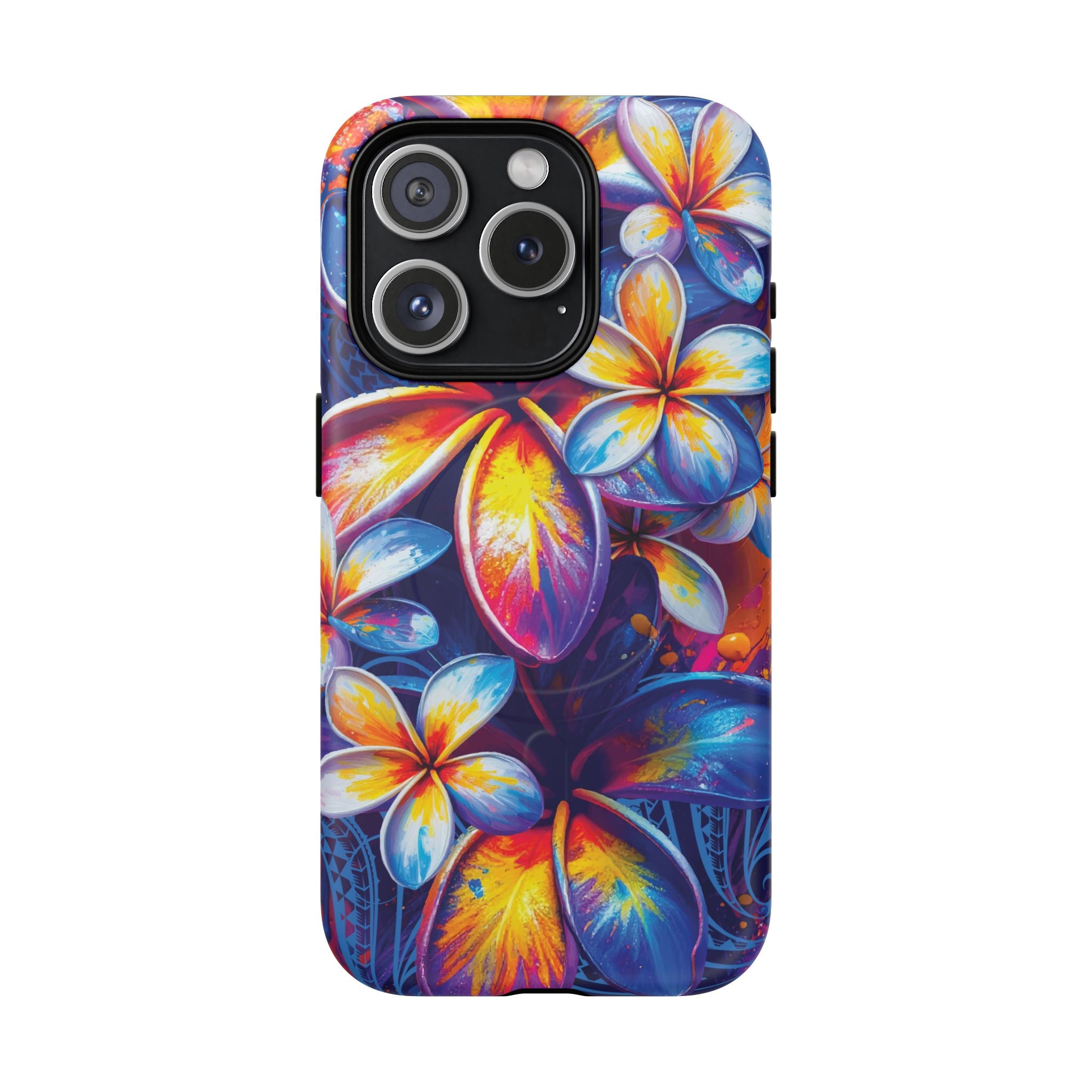 Sunset Ink MagSafe iPhone Case iPhone 15 Pro Matte - Hawaiian Plumeria Street Art Graffiti Tropical Design - The Local Banyan