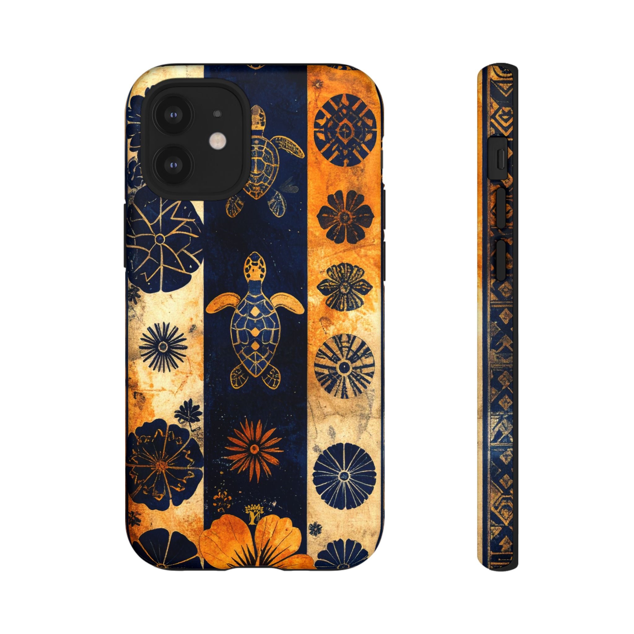 Tapa Pua Lehua Honu Tough Case for iPhone iPhone 12 Mini Matte The Local Banyan