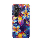 Sunset Ink Tough Samsung Galaxy Case Detail View - Hawaiian Plumeria Street Art Graffiti Tropical Design Close Up - The Local Banyan