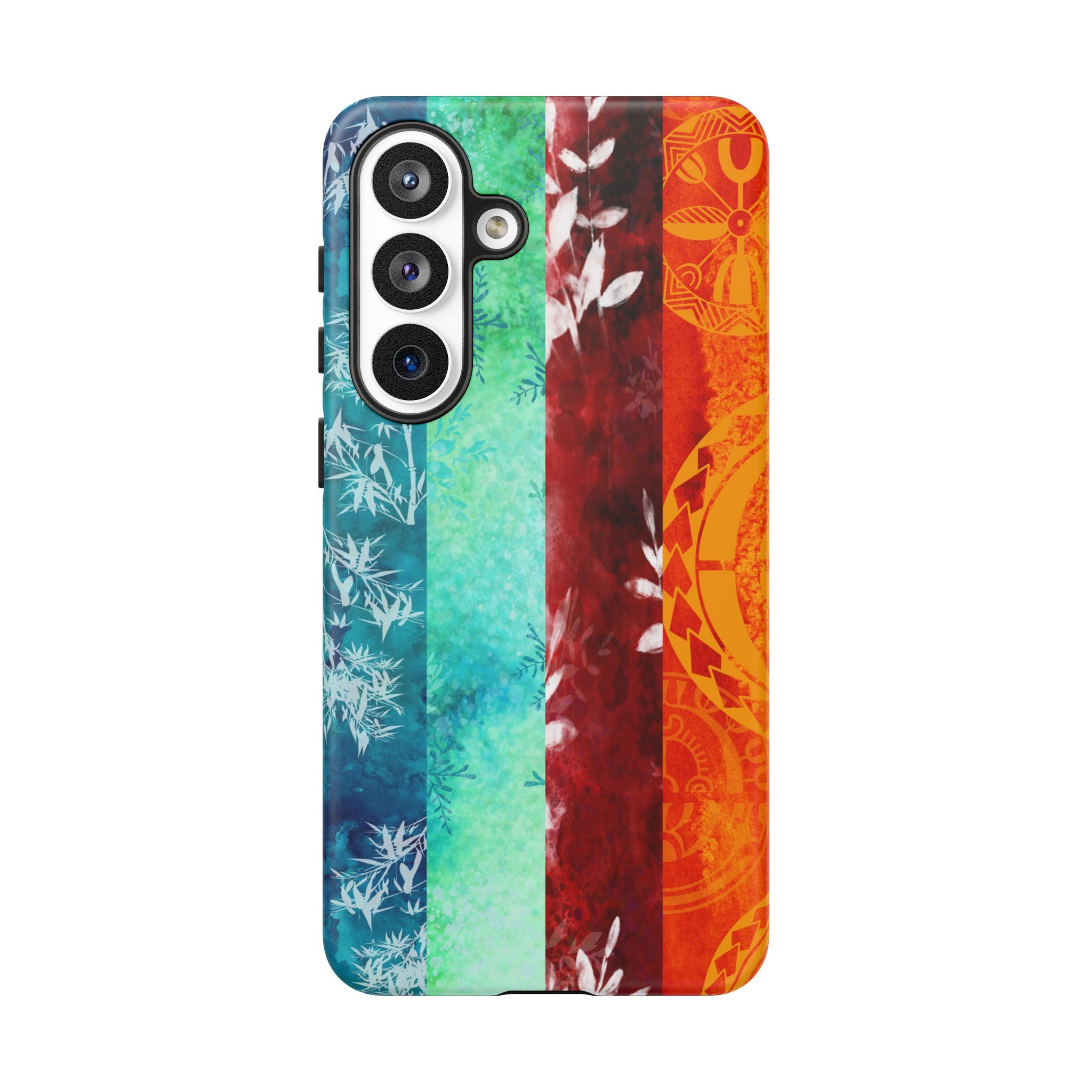 Woman holding Island Vibes Tough Samsung Galaxy Case - Hawaiian Colorful Tropical Floral Design - The Local Banyan
