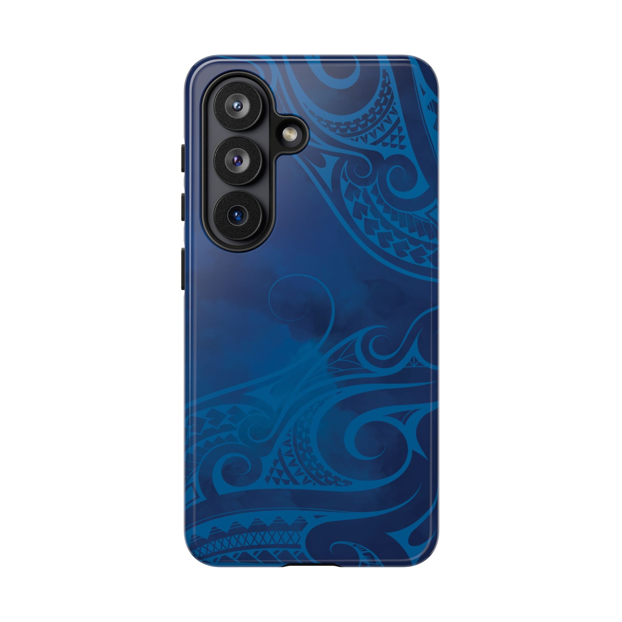 Kai Legacy Tough Samsung Galaxy Case Detail View - Hawaiian Ocean Blue Polynesian Tribal Design Close Up - The Local Banyan