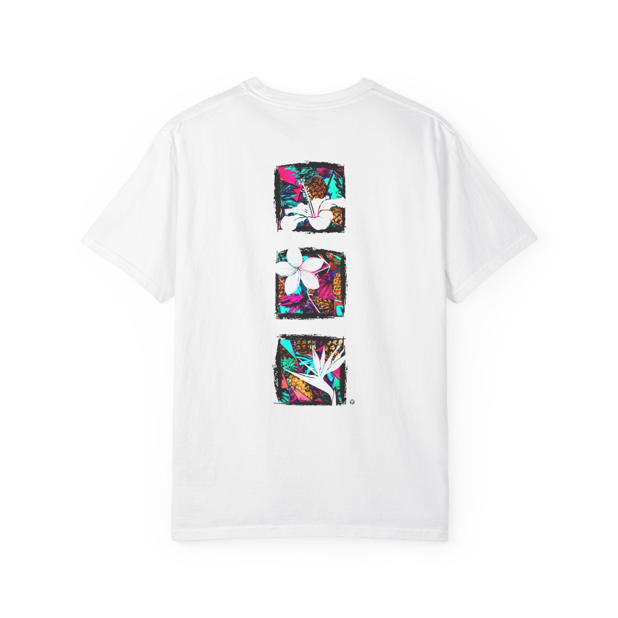 Pineapple Blossom Garment Dyed Tee Topaz Blue 4XL The Local Banyan