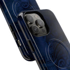 Woman holding Midnight Essence MagSafe iPhone Case - Hawaiian Midnight Navy Polynesian Tribal Design - The Local Banyan