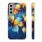 Pua La Tough Samsung Galaxy Case Samsung Galaxy S22 Plus Matte - Hawaiian Golden Hibiscus Sun Flower Sapphire Design - The Local Banyan