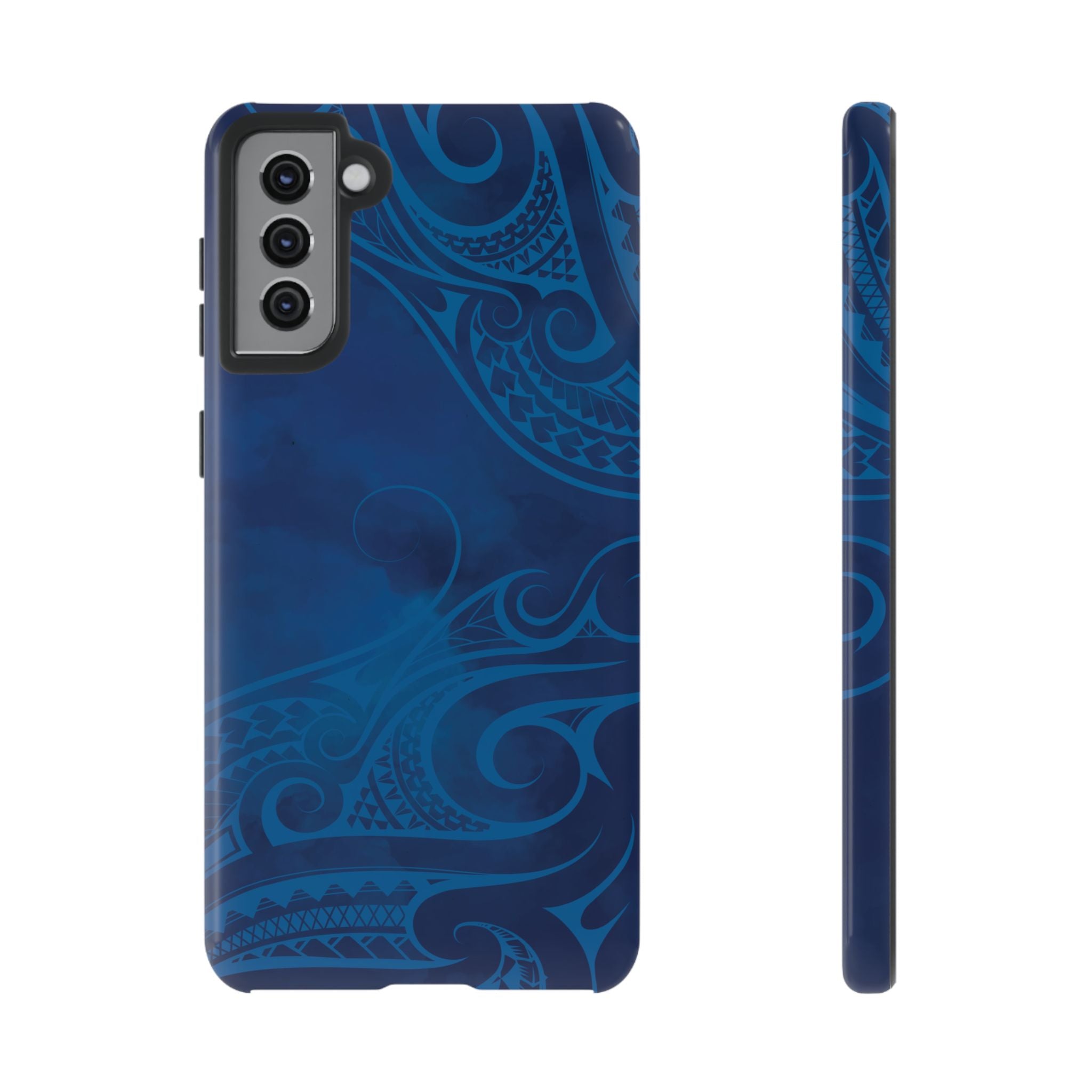 Kai Legacy Tough Samsung Galaxy Case Samsung Galaxy S21 Plus Glossy - Hawaiian Ocean Blue Polynesian Tribal Design - The Local Banyan