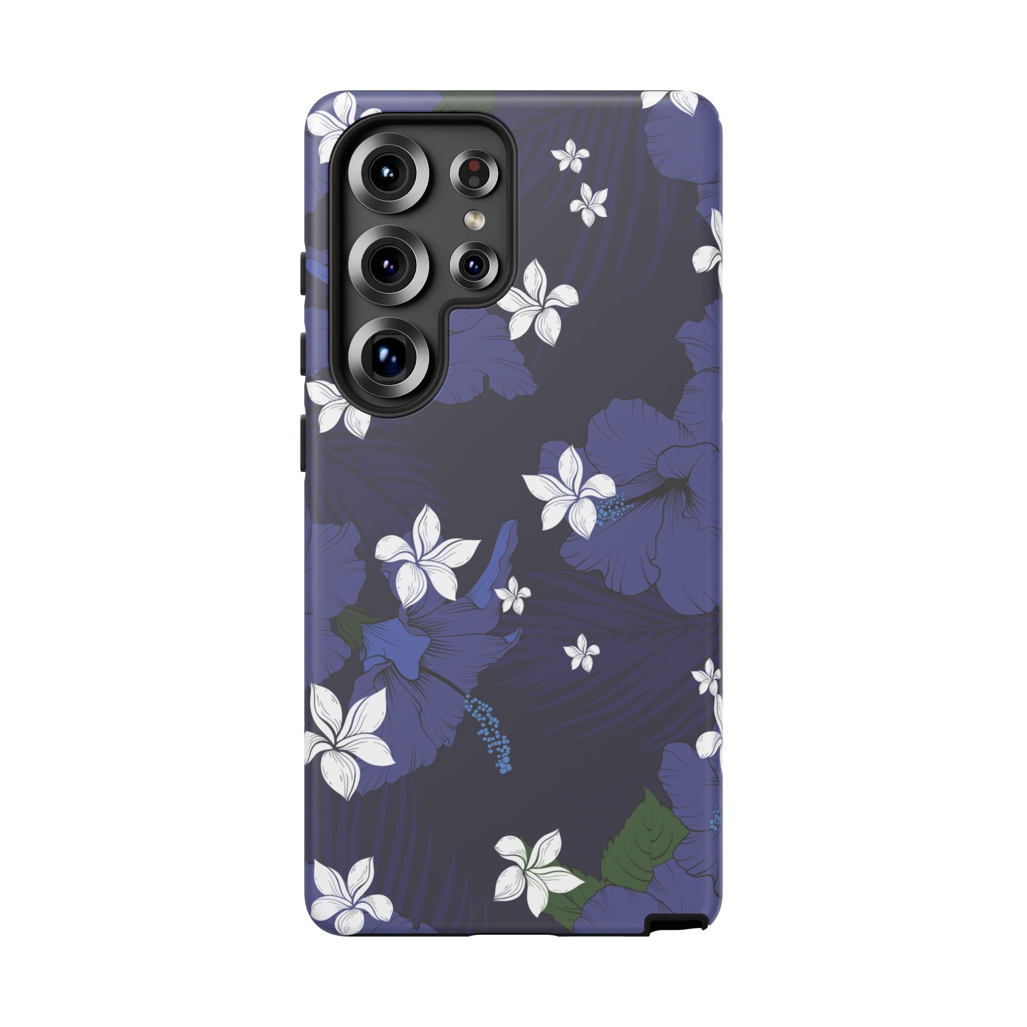 Vintage Blue Tough Samsung Galaxy Case Side View - Dual Layer Drop Protection Hawaiian Phone Case - The Local Banyan