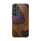 Rooted Tough Samsung Galaxy Case Detail View - Hawaiian Koa Wood Island Strength Tribal Design Close Up - The Local Banyan
