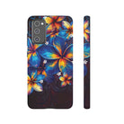 Nohea Twilight Tough Samsung Galaxy Case Samsung Galaxy S20 FE Glossy - Hawaiian Blue Orange Plumeria Twilight Design - The Local Banyan