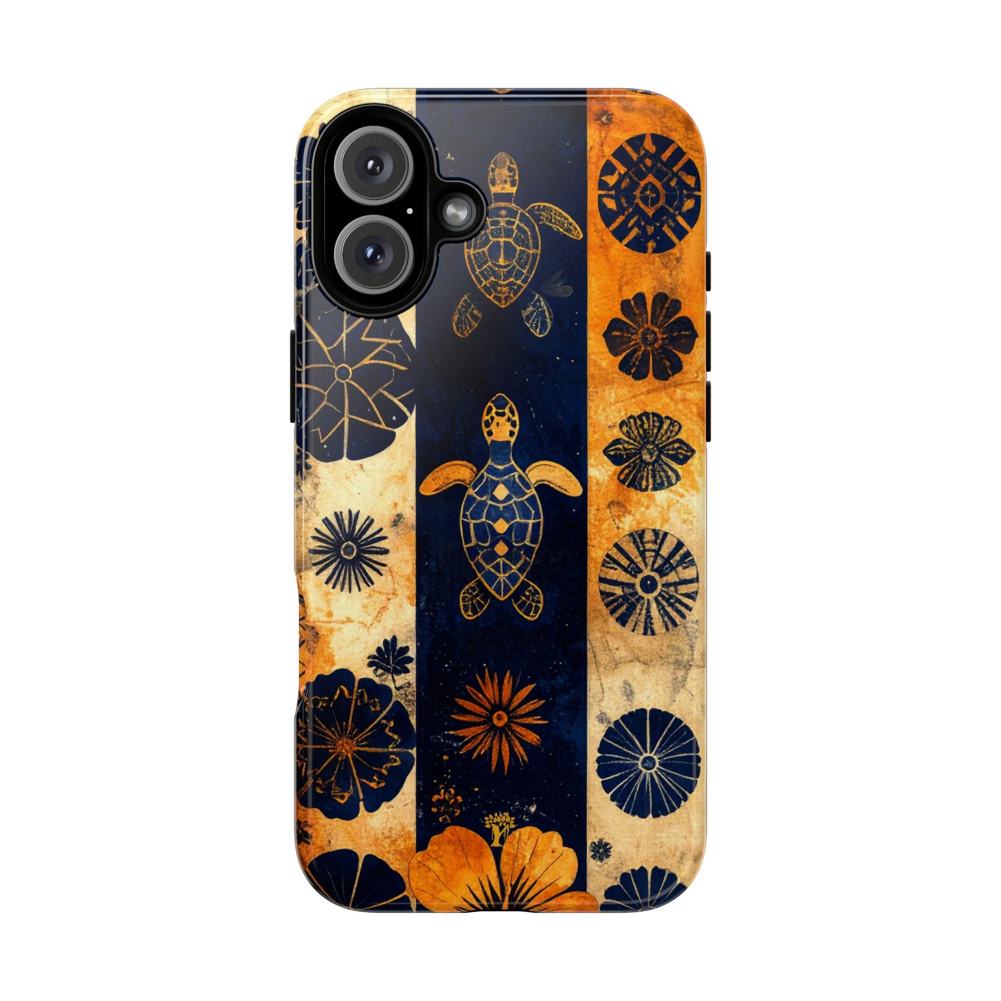 Tapa Pua Lehua Honu Tough Case for iPhone iPhone 16 Plus Glossy The Local Banyan