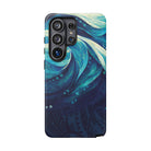 Woman holding Eternal Mana Tough Samsung Galaxy Case - Hawaiian Ocean Wave Polynesian Tribal Design - The Local Banyan