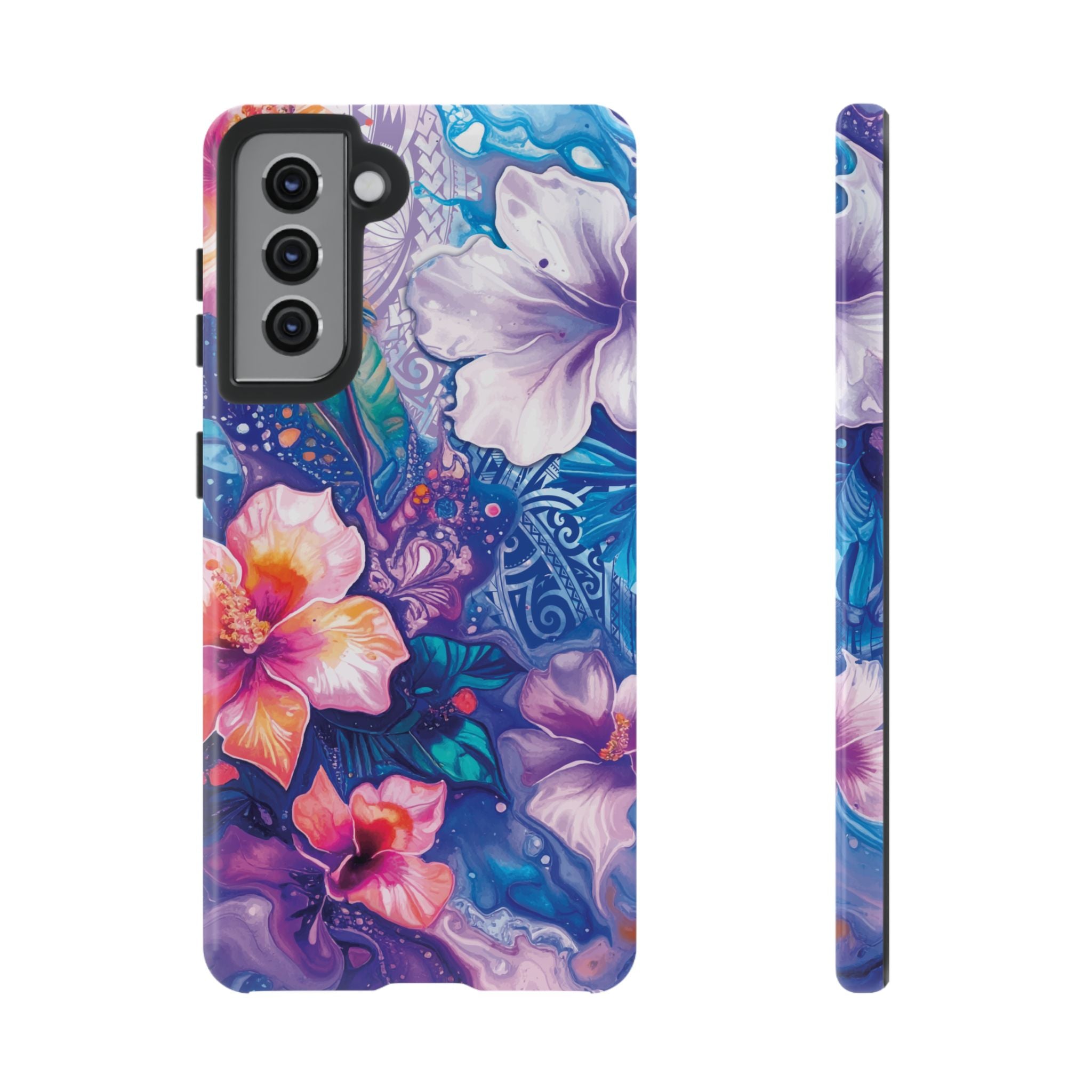 Aloha Wai Tough Samsung Galaxy Case Samsung Galaxy S21 Glossy - Hawaiian Aloha Tropical Floral Design - The Local Banyan