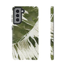 Island Breeze Tough Samsung Galaxy Case Samsung Galaxy S21 Matte - Hawaiian Palm Leaf Olive Green Botanical Design - The Local Banyan