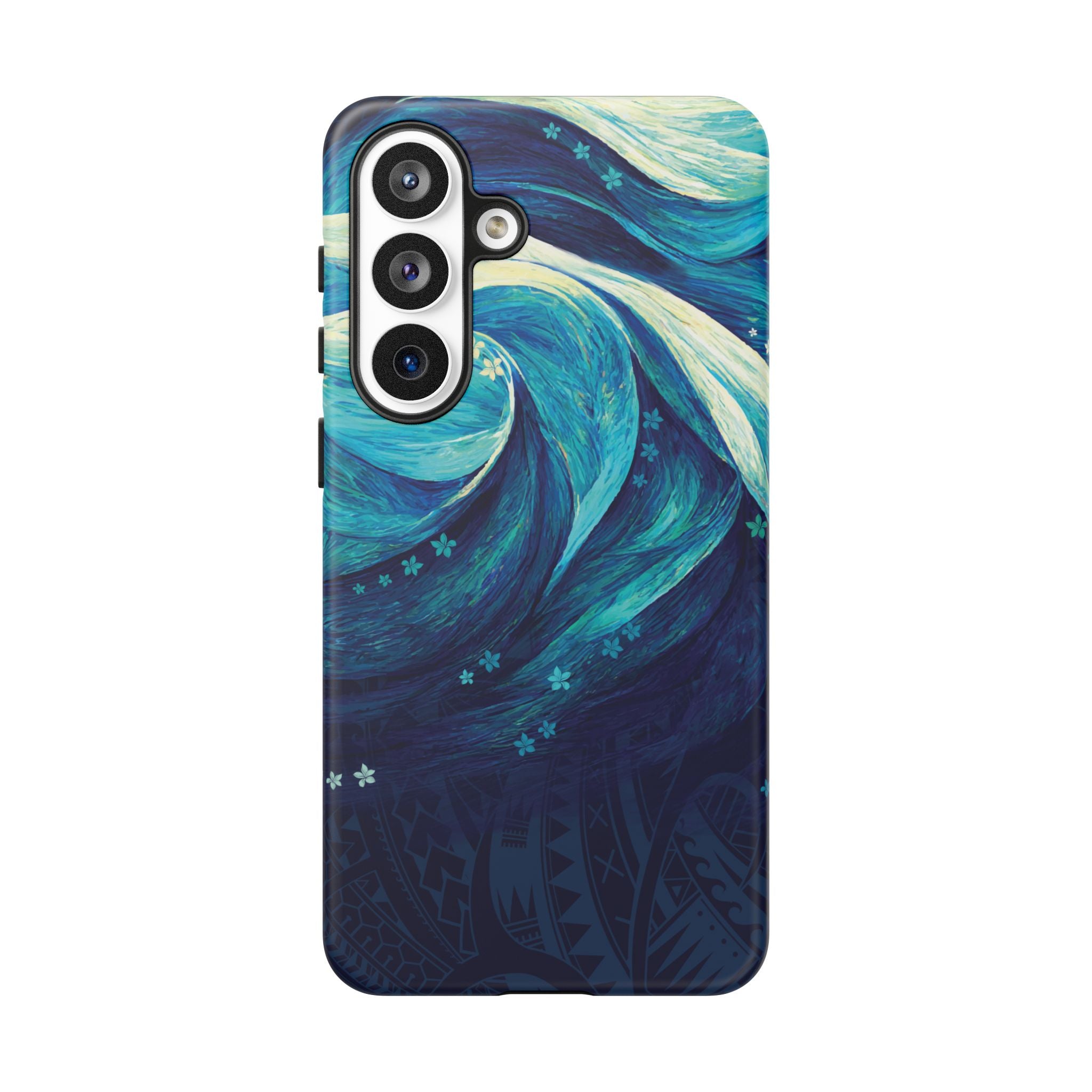 Eternal Mana Tough Samsung Galaxy Case Detail View - Hawaiian Ocean Wave Polynesian Tribal Design Close Up - The Local Banyan