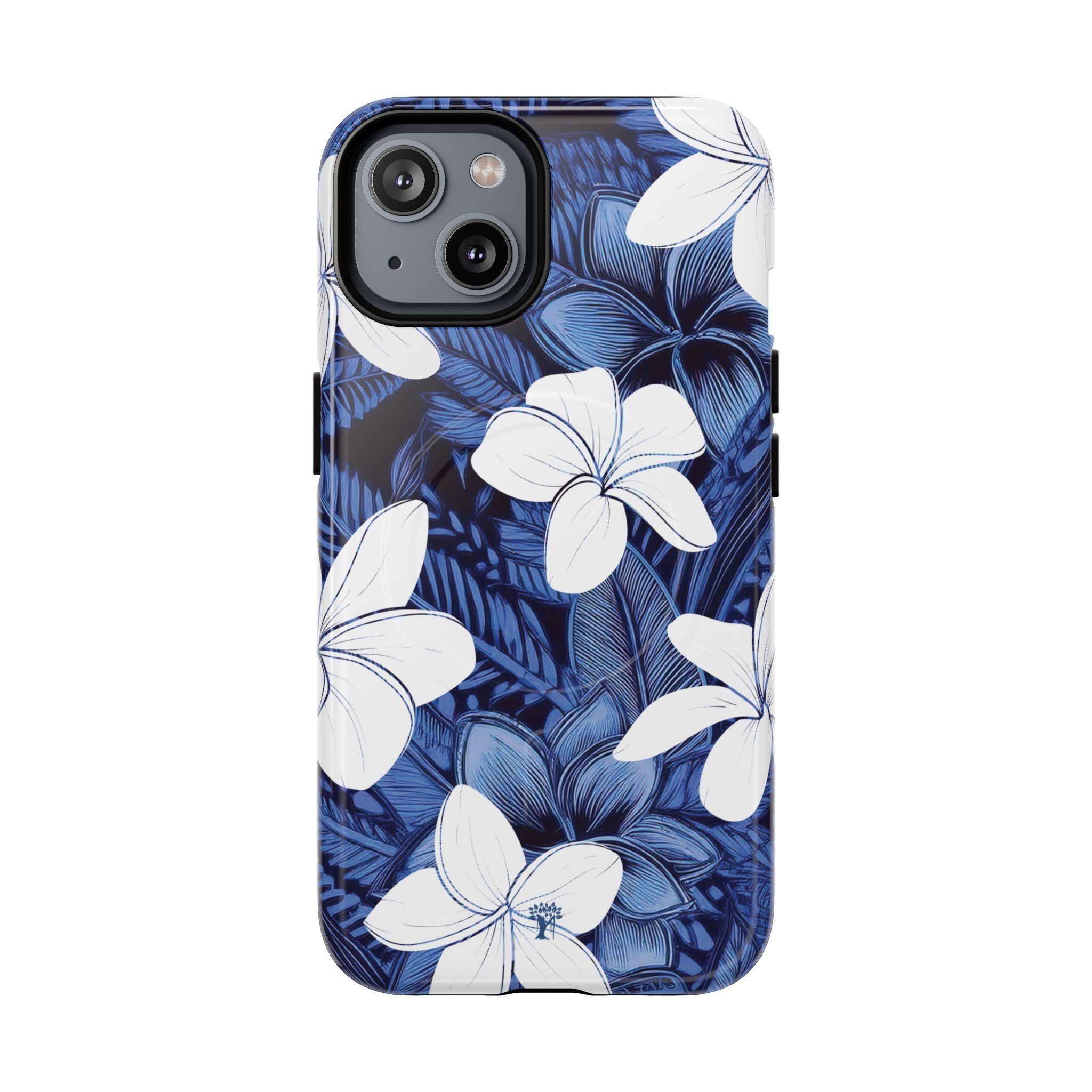 Eternal Blue Plumeria MagSafe Compatible Case for iPhone iPhone 14 Glossy The Local Banyan