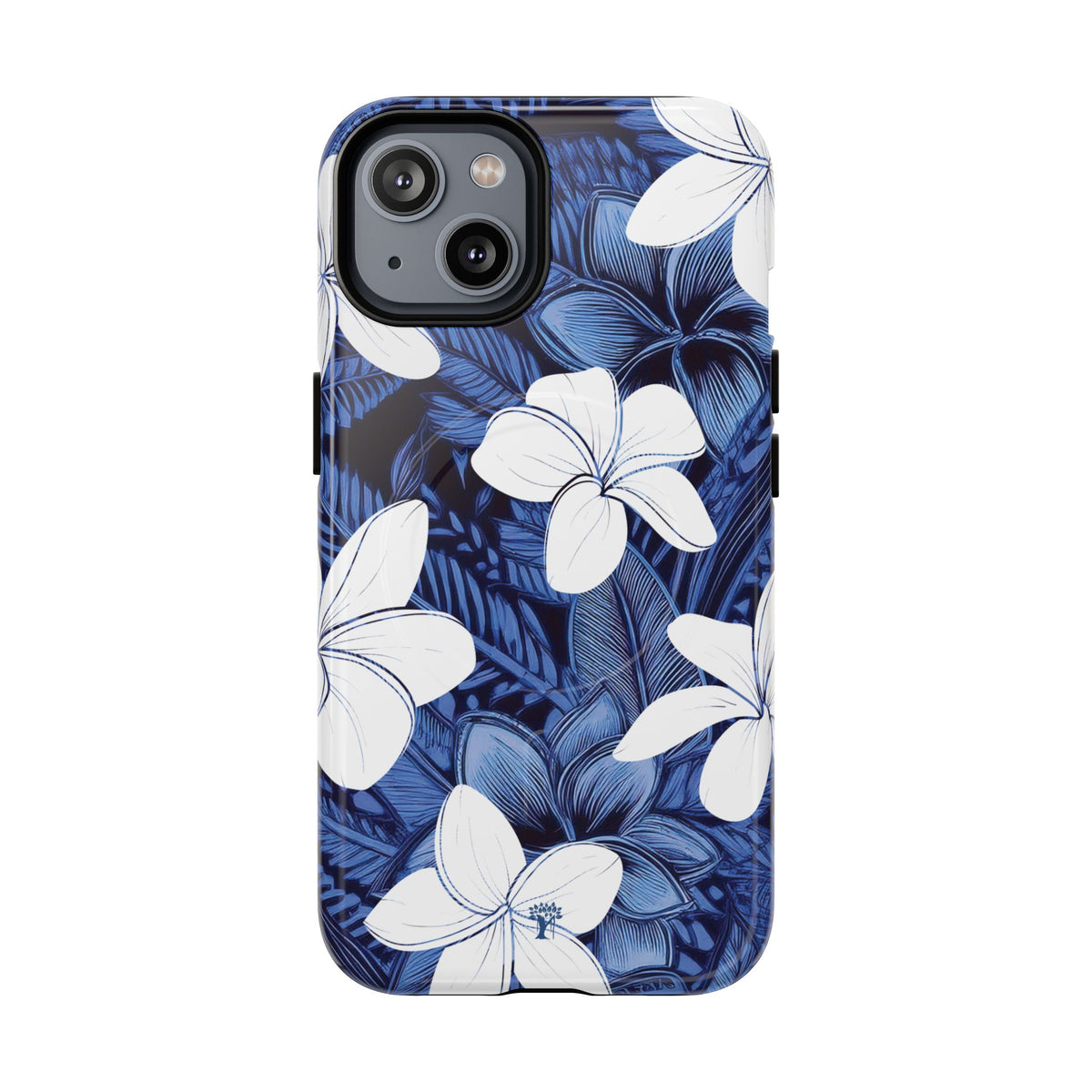 Eternal Blue Plumeria MagSafe Compatible Case for iPhone iPhone 14 Glossy The Local Banyan