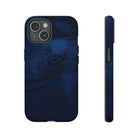 Midnight Essence Tough iPhone Case Detail View - Hawaiian Midnight Navy Polynesian Tribal Design Close Up - The Local Banyan