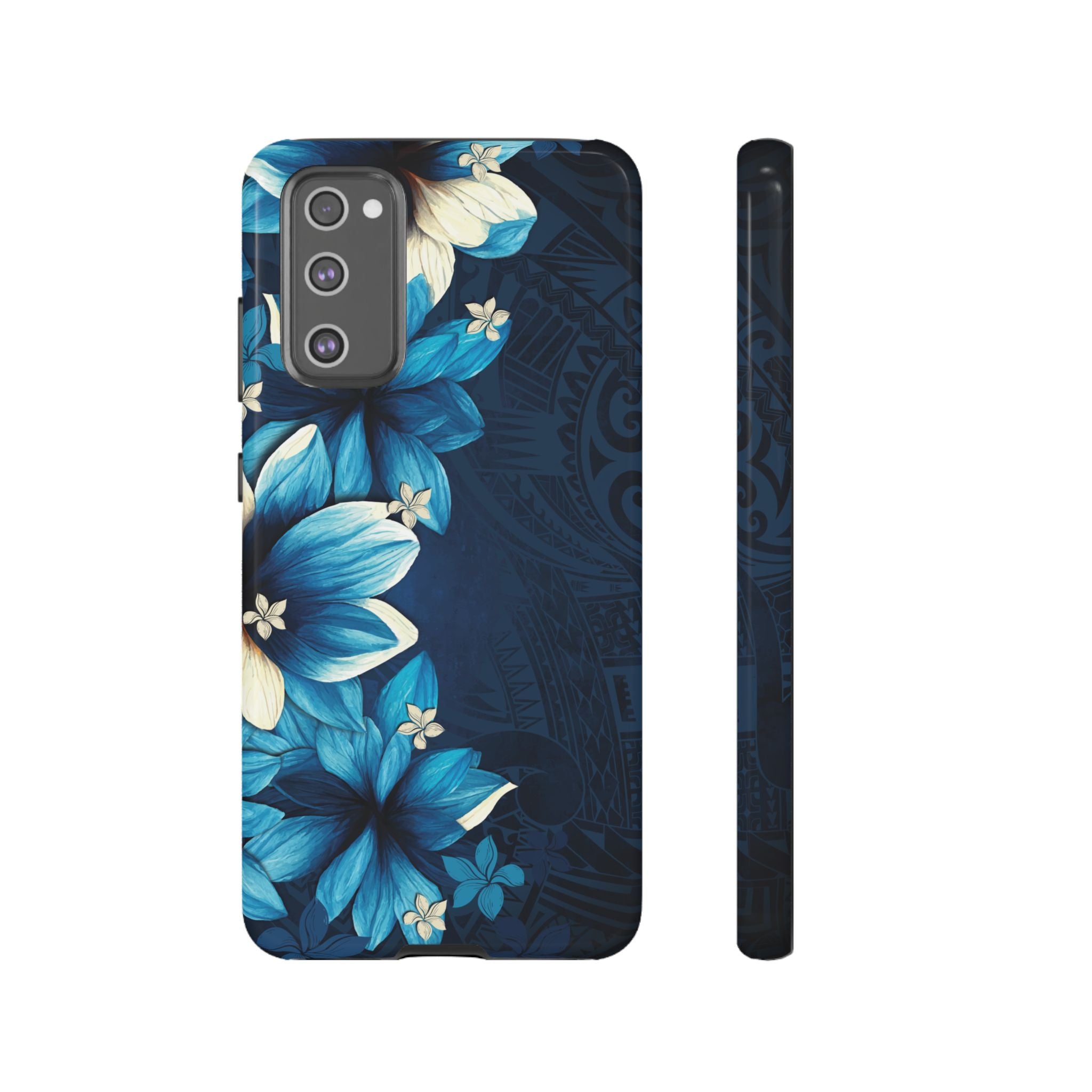Leilani Nights Tough Samsung Galaxy Case Samsung Galaxy S20 FE Glossy - Hawaiian Dark Blue Floral Polynesian Design - The Local Banyan