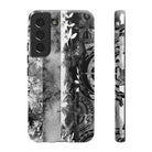 Monochrome Oasis Tough Samsung Galaxy Case Samsung Galaxy S22 Matte - Hawaiian Black White Botanical Tribal Design - The Local Banyan