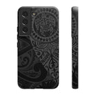 Tribal Guardian Tough Samsung Galaxy Case Samsung Galaxy S22 Matte - Hawaiian Black on Black Polynesian Tribal Design - The Local Banyan