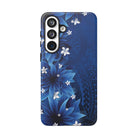 Hoku Pua Tough Samsung Galaxy Case Detail View - Hawaiian Blue Star Flower Polynesian Design Close Up - The Local Banyan