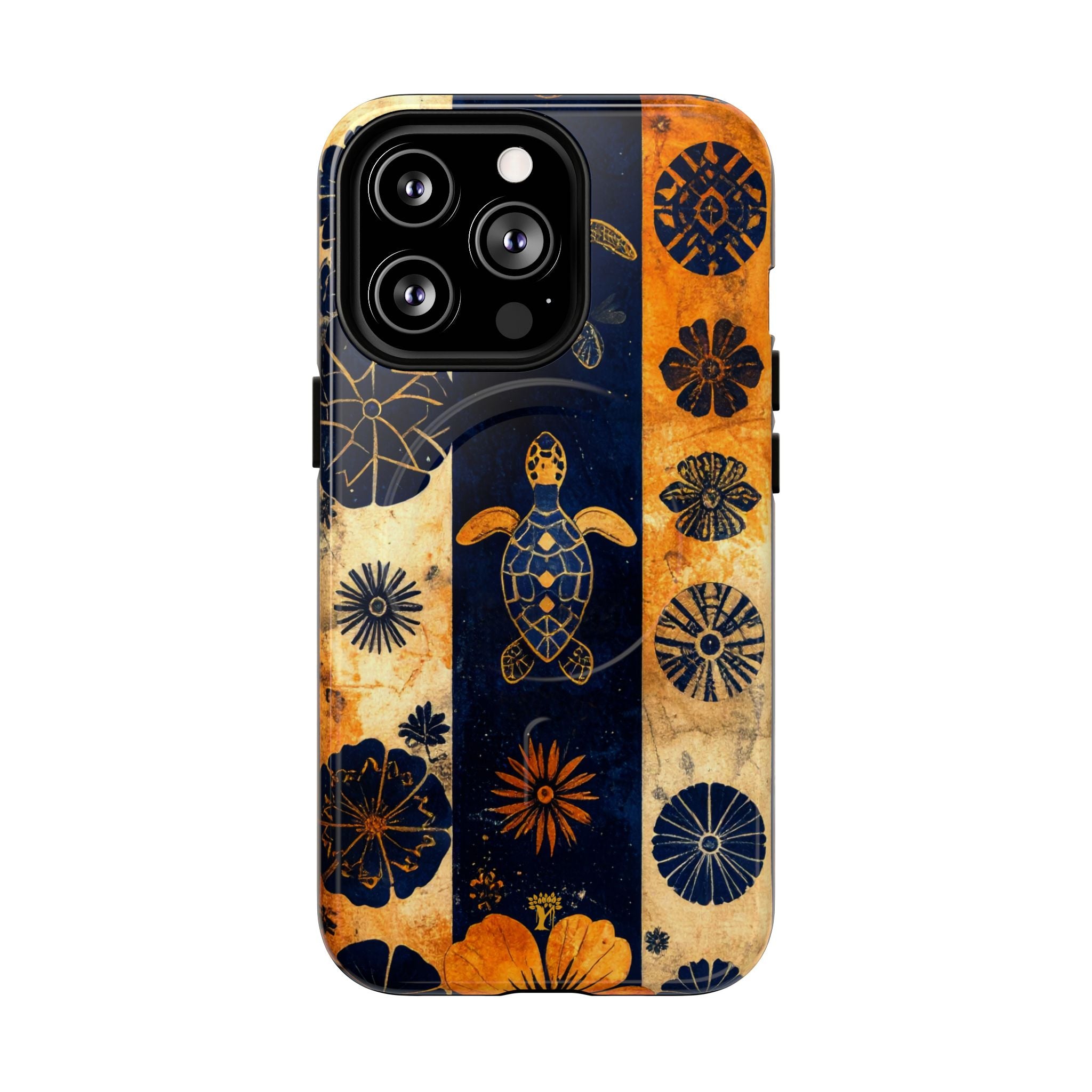 Tapa Pua Lehua Honu Magnetic Case for iPhone iPhone 13 Pro Glossy The Local Banyan