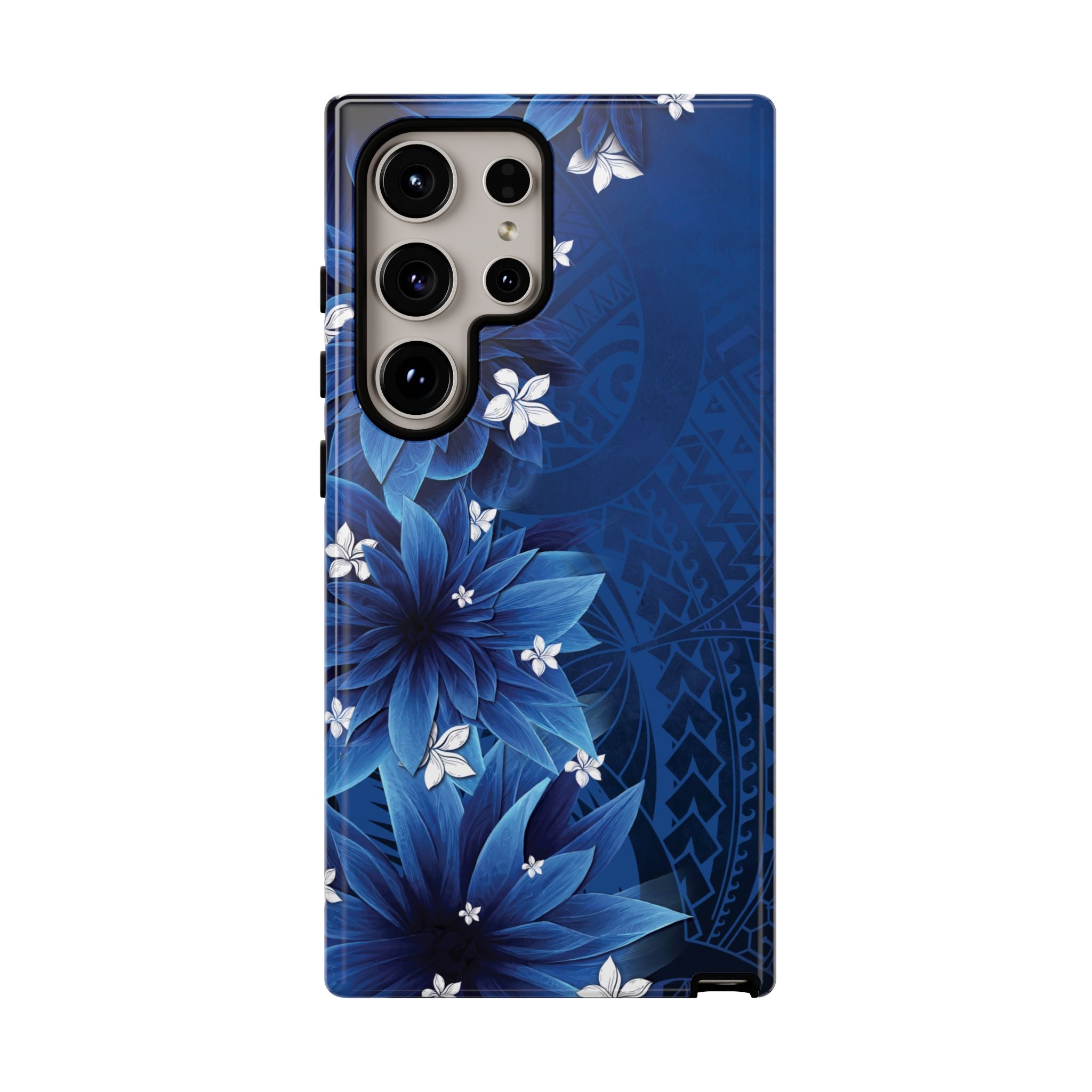 Hoku Pua Tough Samsung Galaxy Case Side View - Dual Layer Drop Protection Hawaiian Phone Case - The Local Banyan