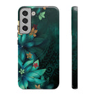 Aloha Whispers Tough Samsung Galaxy Case Samsung Galaxy S22 Plus Glossy - Hawaiian Abstract Green Floral Polynesian Design - The Local Banyan