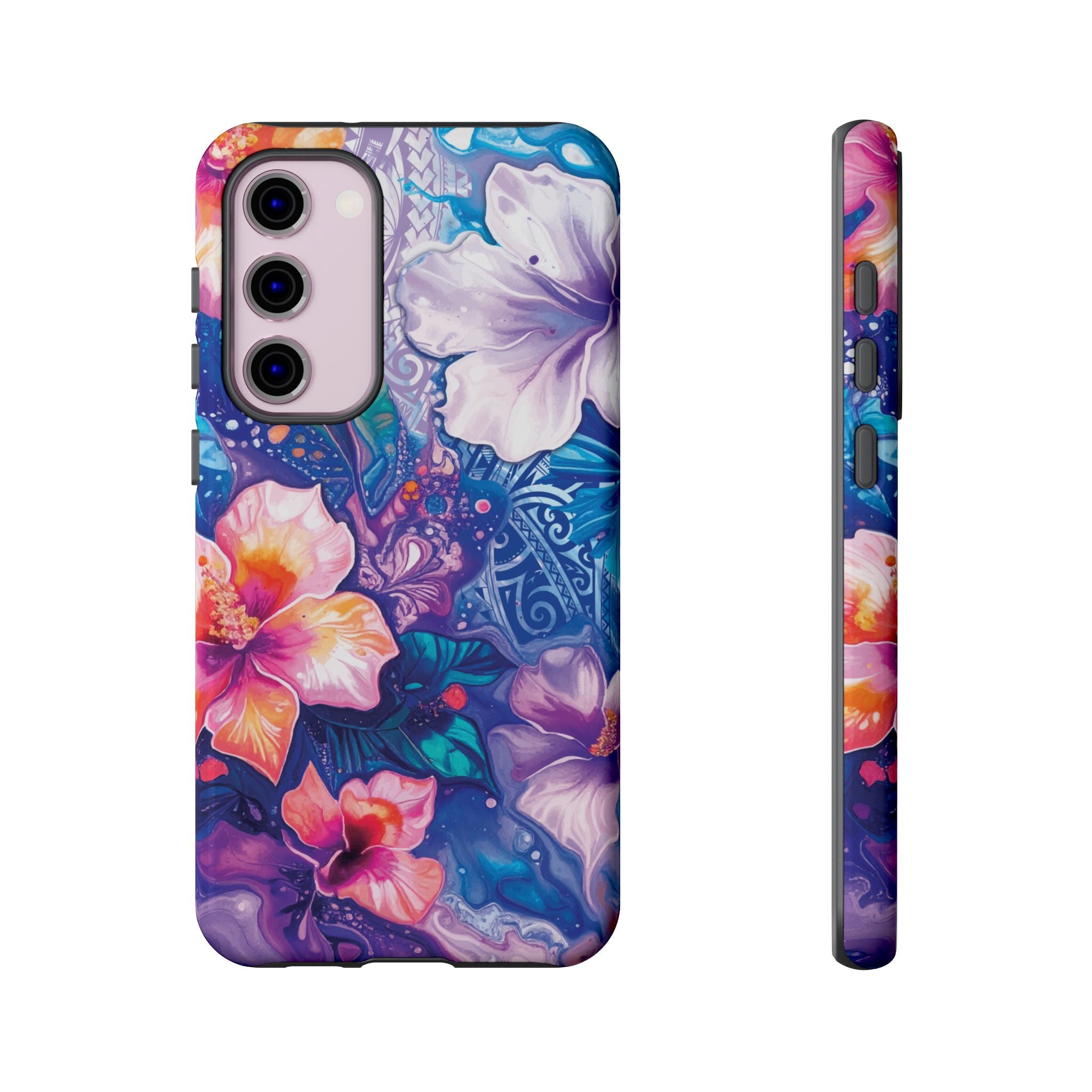Aloha Wai Tough Samsung Galaxy Case Side View - Dual Layer Drop Protection Hawaiian Phone Case - The Local Banyan