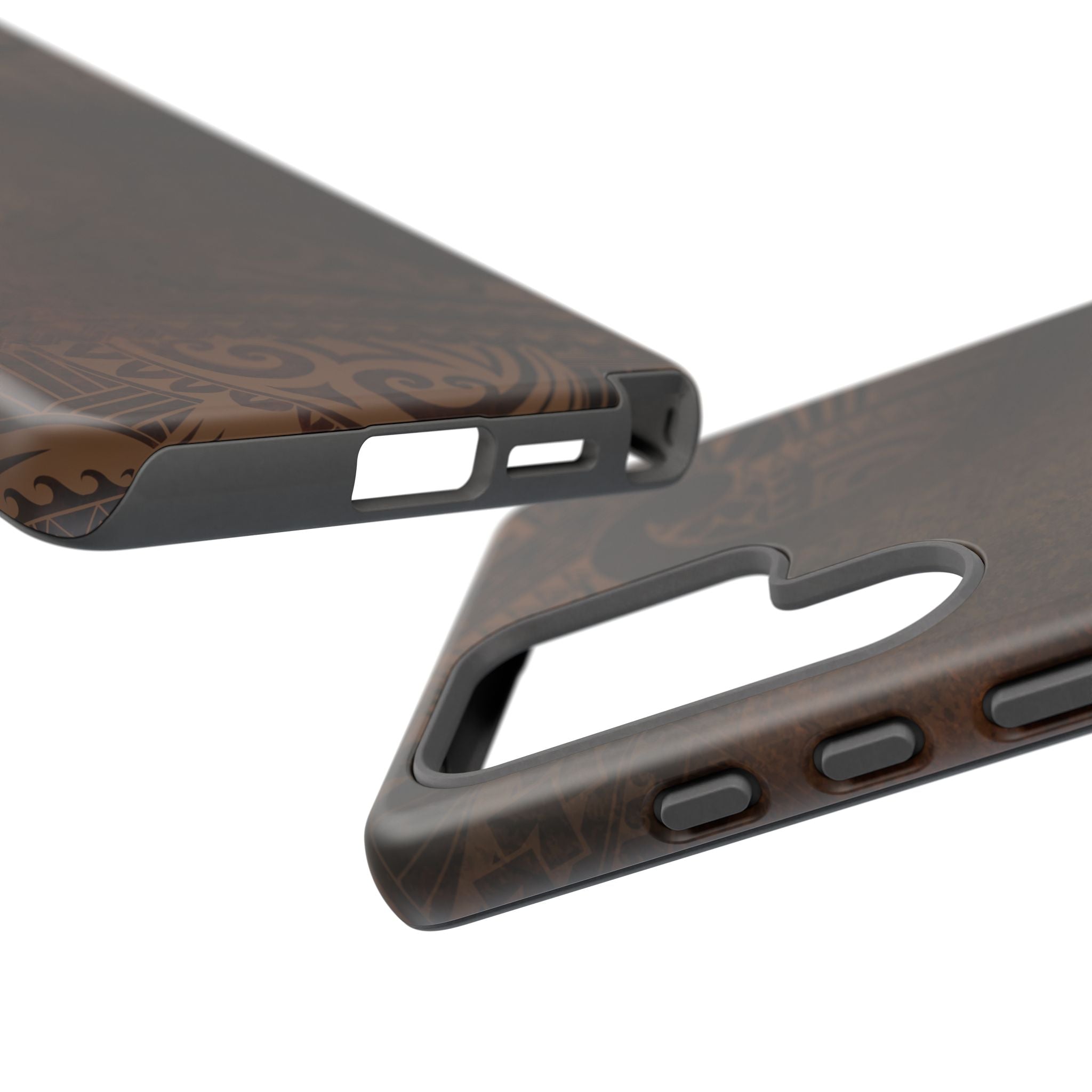 Aloha Aina Tough Samsung Galaxy Case Detail View - Hawaiian Earth Tone Polynesian Tribal Design Close Up - The Local Banyan