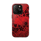 Keahi Pua MagSafe iPhone Case iPhone 14 Pro Glossy - Hawaiian Fire Flower Red Tribal Floral Design - The Local Banyan