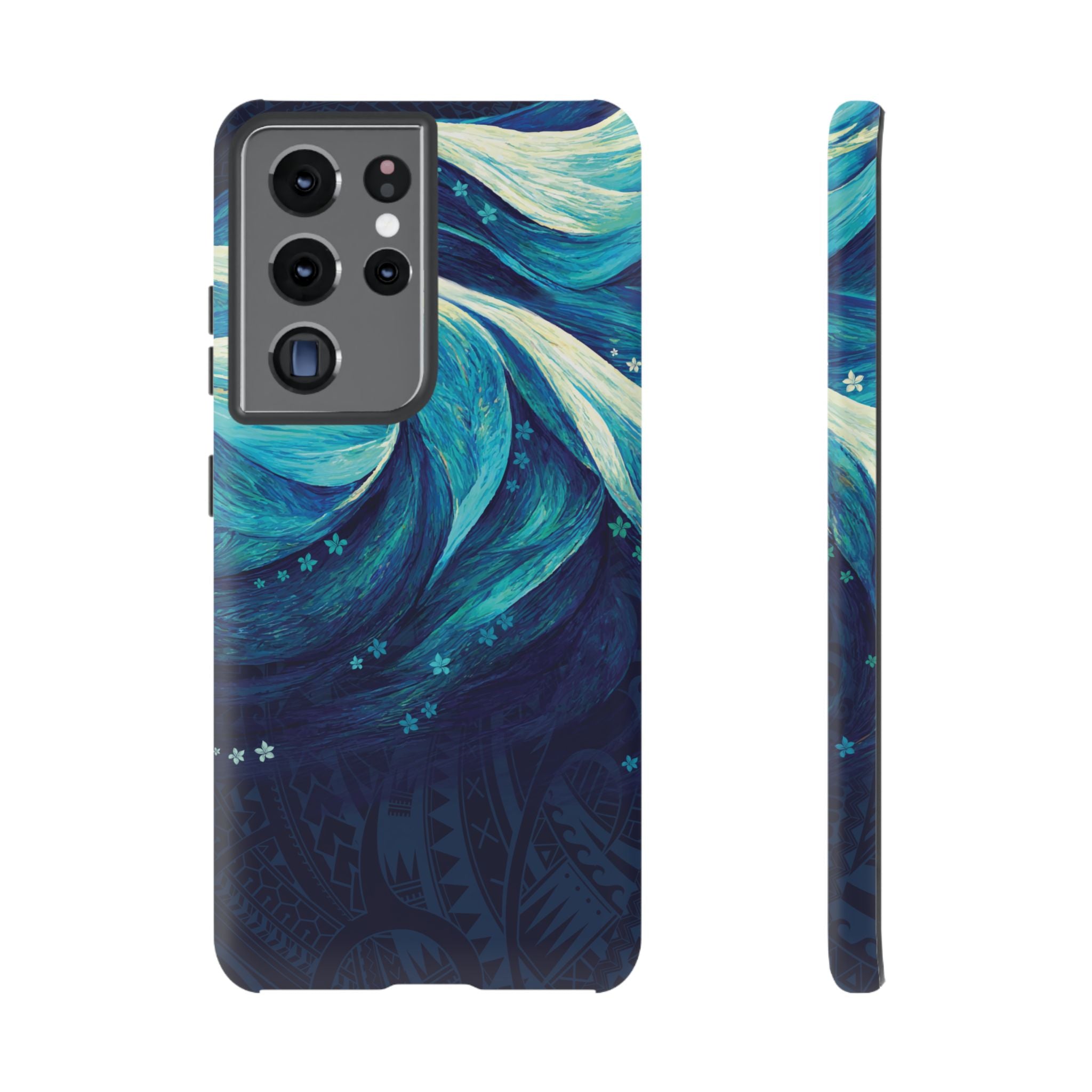 Eternal Mana Tough Samsung Galaxy Case Samsung Galaxy S21 Ultra Matte - Hawaiian Ocean Wave Polynesian Tribal Design - The Local Banyan
