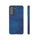 Kai Legacy Tough Samsung Galaxy Case Samsung Galaxy S21 FE Matte - Hawaiian Ocean Blue Polynesian Tribal Design - The Local Banyan