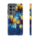 Pua La Tough Samsung Galaxy Case Samsung Galaxy S21 Ultra Glossy - Hawaiian Golden Hibiscus Sun Flower Sapphire Design - The Local Banyan