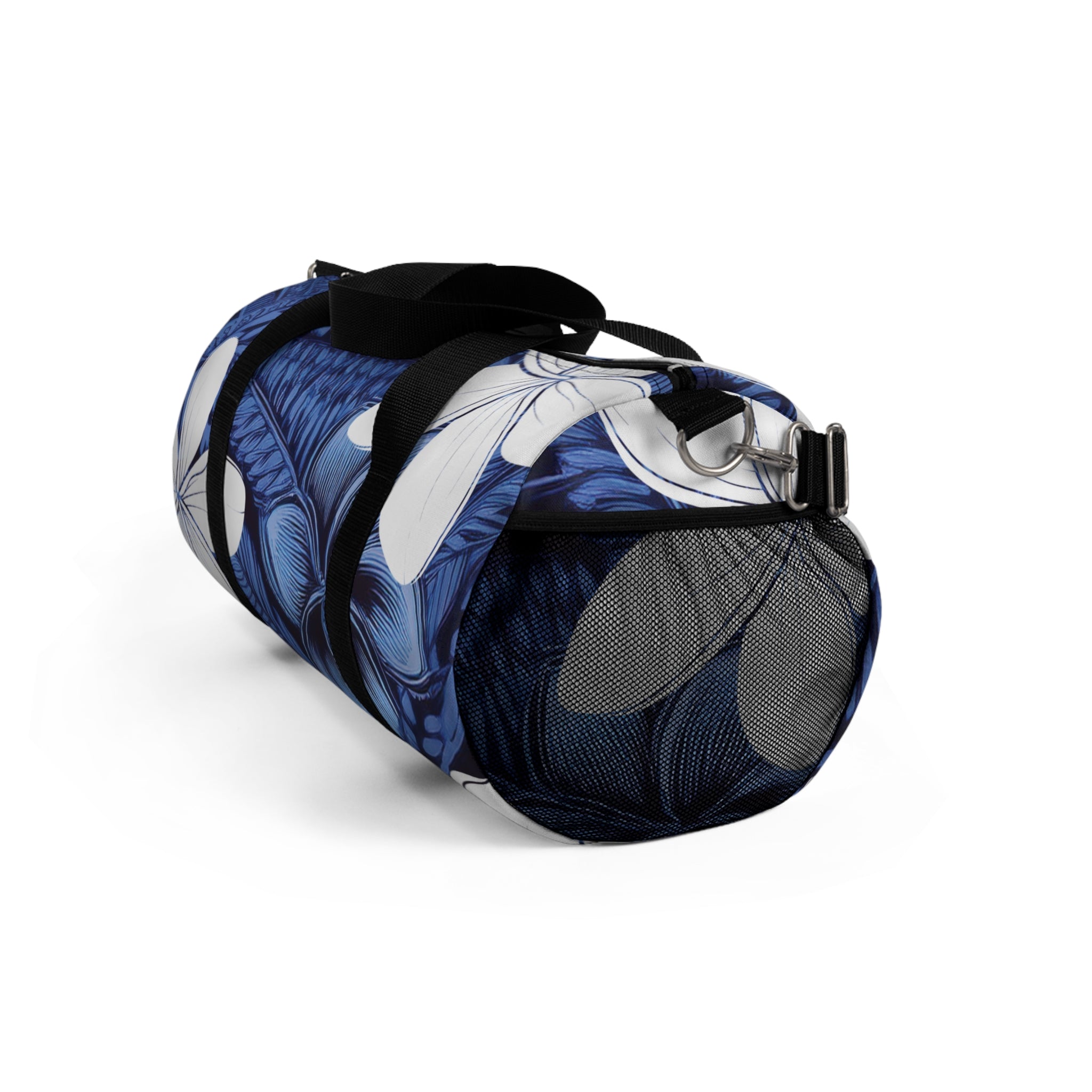 Eternal Blue Plumeria Barrel Duffel Bag Duffels The Local Banyan