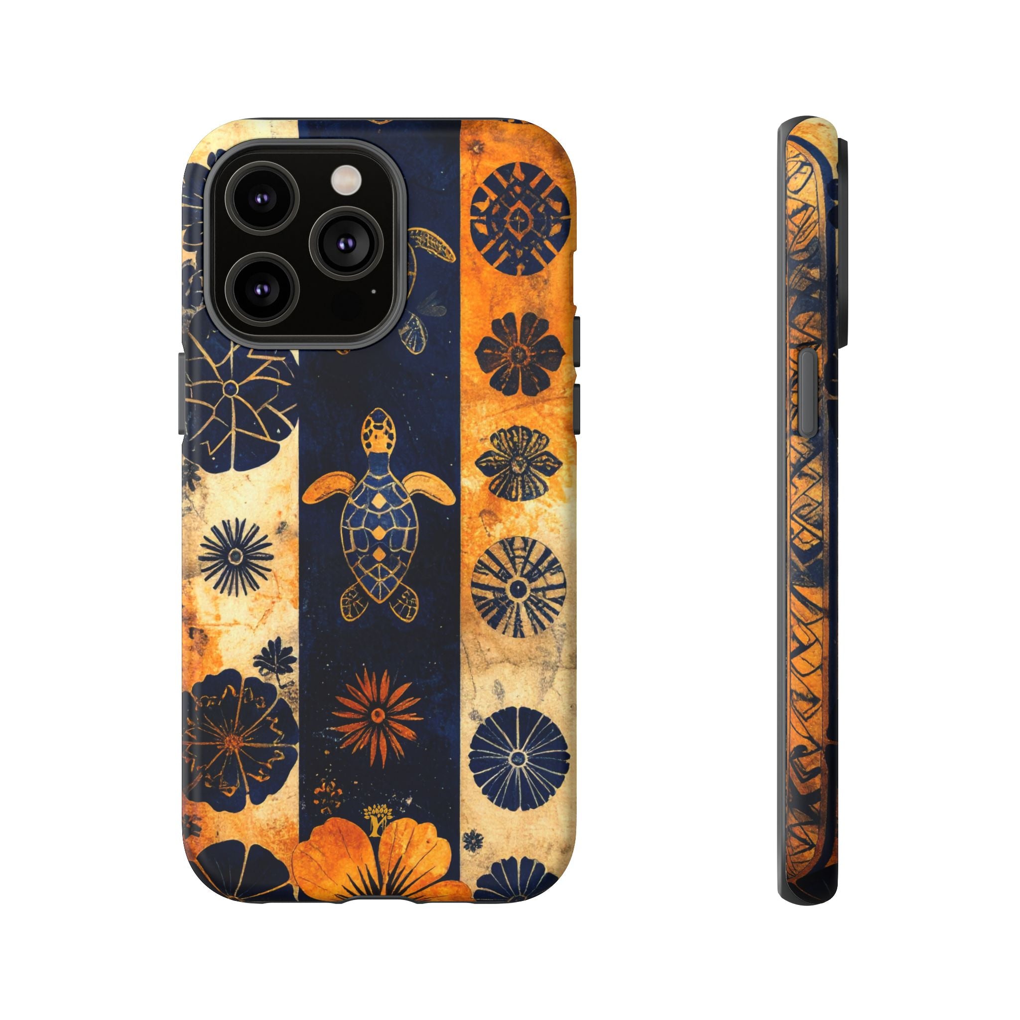 Tapa Pua Lehua Honu Tough Case for iPhone iPhone 14 Pro Max Matte The Local Banyan