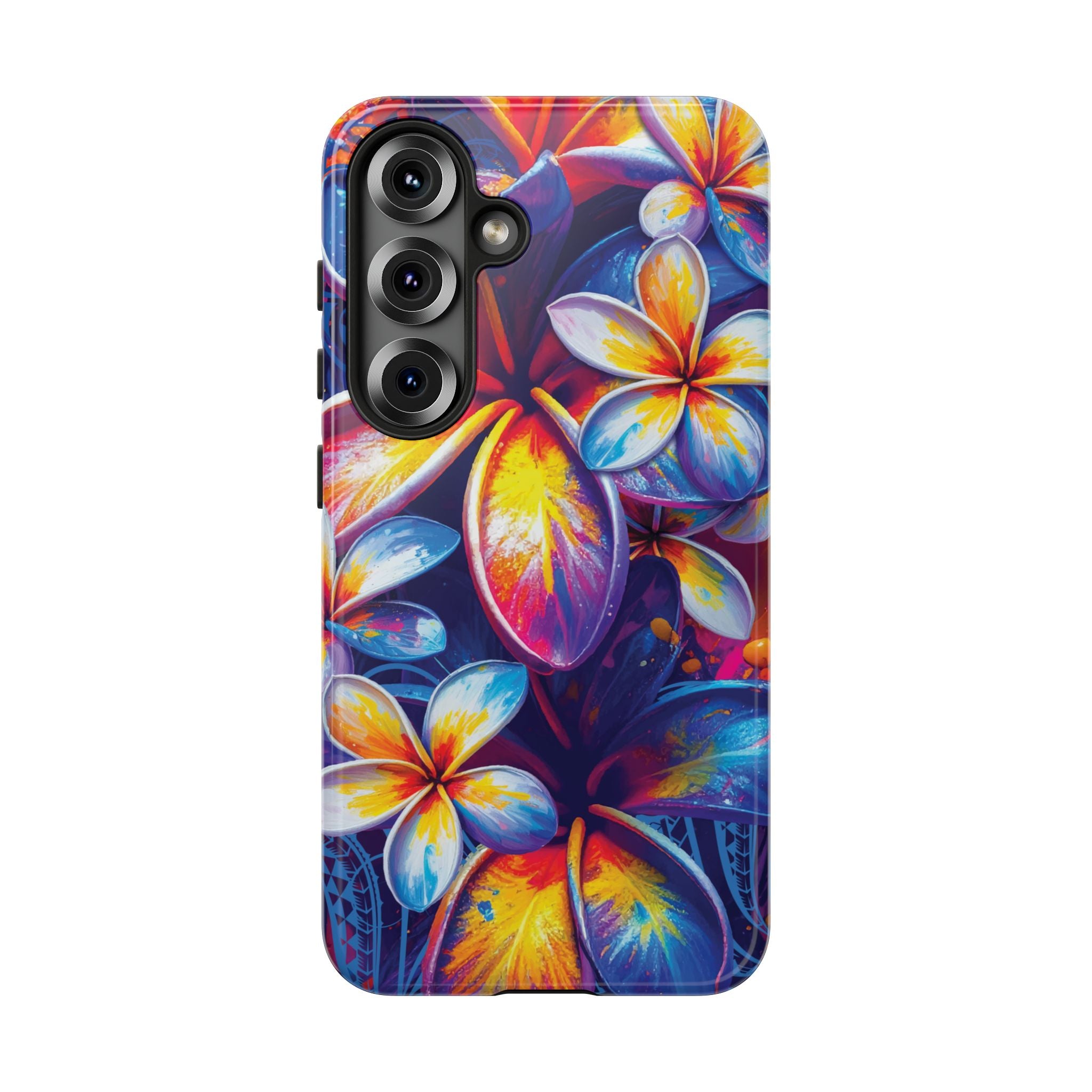 Sunset Ink Tough Samsung Galaxy Case Detail View - Hawaiian Plumeria Street Art Graffiti Tropical Design Close Up - The Local Banyan