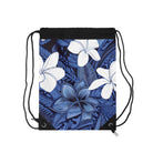 Eternal Blue Plumeria Drawstring Cinch Bag Backpack The Local Banyan