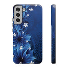 Hoku Pua Tough Samsung Galaxy Case Samsung Galaxy S22 Plus Glossy - Hawaiian Blue Star Flower Polynesian Design - The Local Banyan