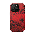 Keahi Pua MagSafe iPhone Case iPhone 14 Pro Matte - Hawaiian Fire Flower Red Tribal Floral Design - The Local Banyan