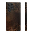 Woman holding Aloha Aina Tough Samsung Galaxy Case - Hawaiian Earth Tone Polynesian Tribal Design - The Local Banyan