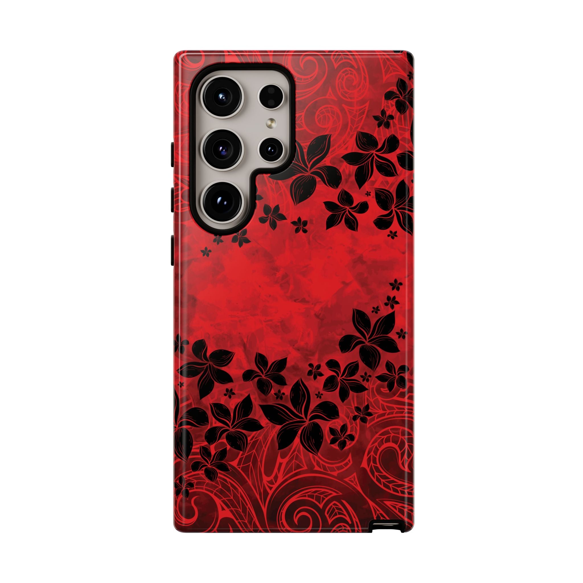 Keahi Pua Tough Samsung Galaxy Case Side View - Dual Layer Drop Protection Hawaiian Phone Case - The Local Banyan