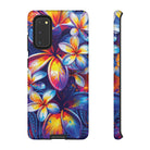 Sunset Ink Tough Samsung Galaxy Case Samsung Galaxy S20 Glossy - Hawaiian Plumeria Street Art Graffiti Tropical Design - The Local Banyan