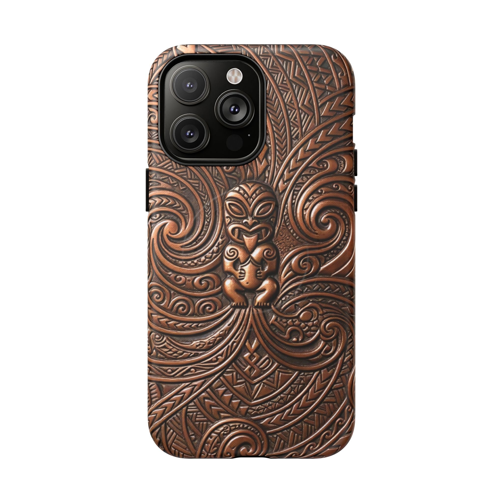 Paa Guardian MagSafe iPhone Case iPhone 14 Pro Max Matte - Hawaiian Copper Carved Tiki Polynesian Design - The Local Banyan