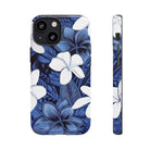 Eternal Blue Plumeria Tough Case for iPhone Phone Case The Local Banyan iPhone 13 Mini Glossy