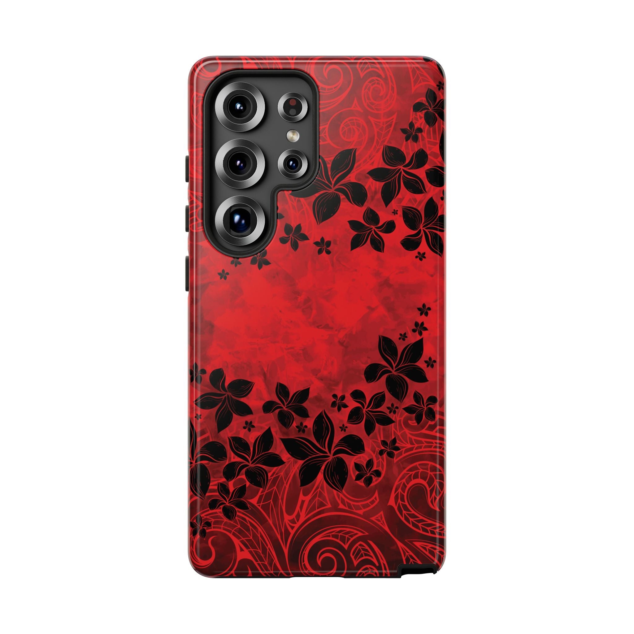 Keahi Pua Tough Samsung Galaxy Case Side View - Dual Layer Drop Protection Hawaiian Phone Case - The Local Banyan