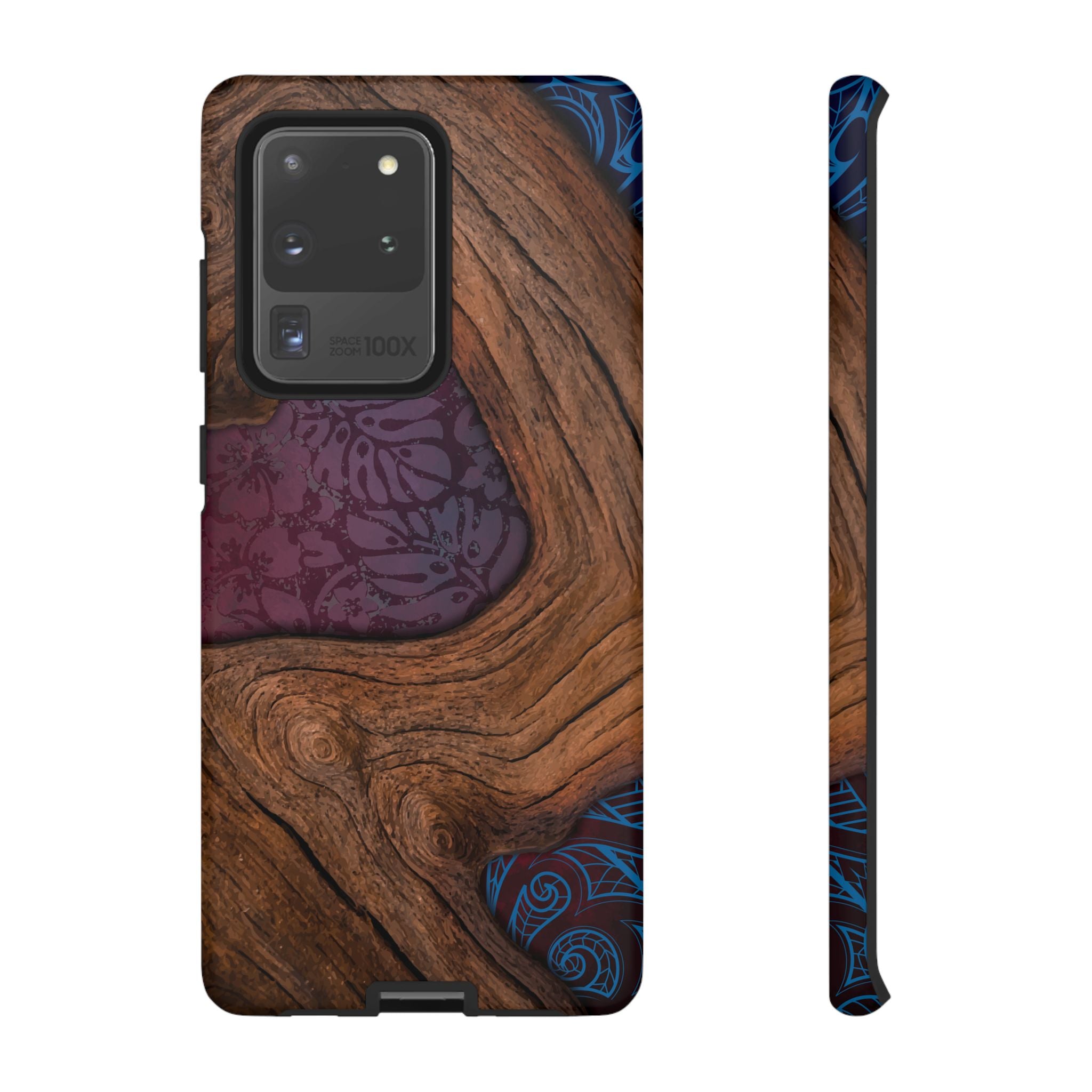 Rooted Tough Samsung Galaxy Case Samsung Galaxy S20 Ultra Matte - Hawaiian Koa Wood Island Strength Tribal Design - The Local Banyan